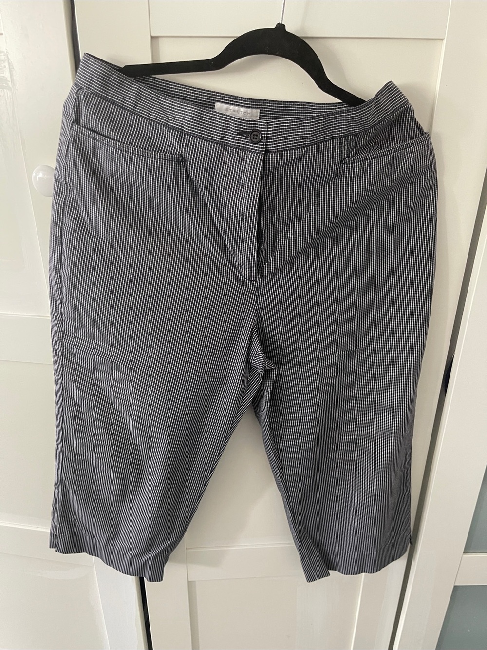 Jones New York Black & White Pinstripe Bermuda Shorts